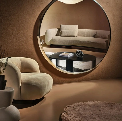Halo Mirror with Glass Frame by Nature Design