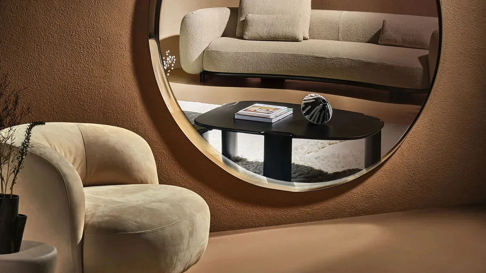 Halo Mirror with Glass Frame by Nature Design