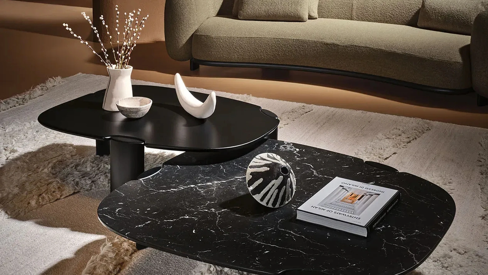 Inlay Coffee Table in Marble or Solid Wood by Nature Design