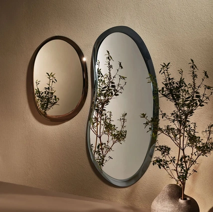 Pangea Mirror with Glass Frame by Nature Design