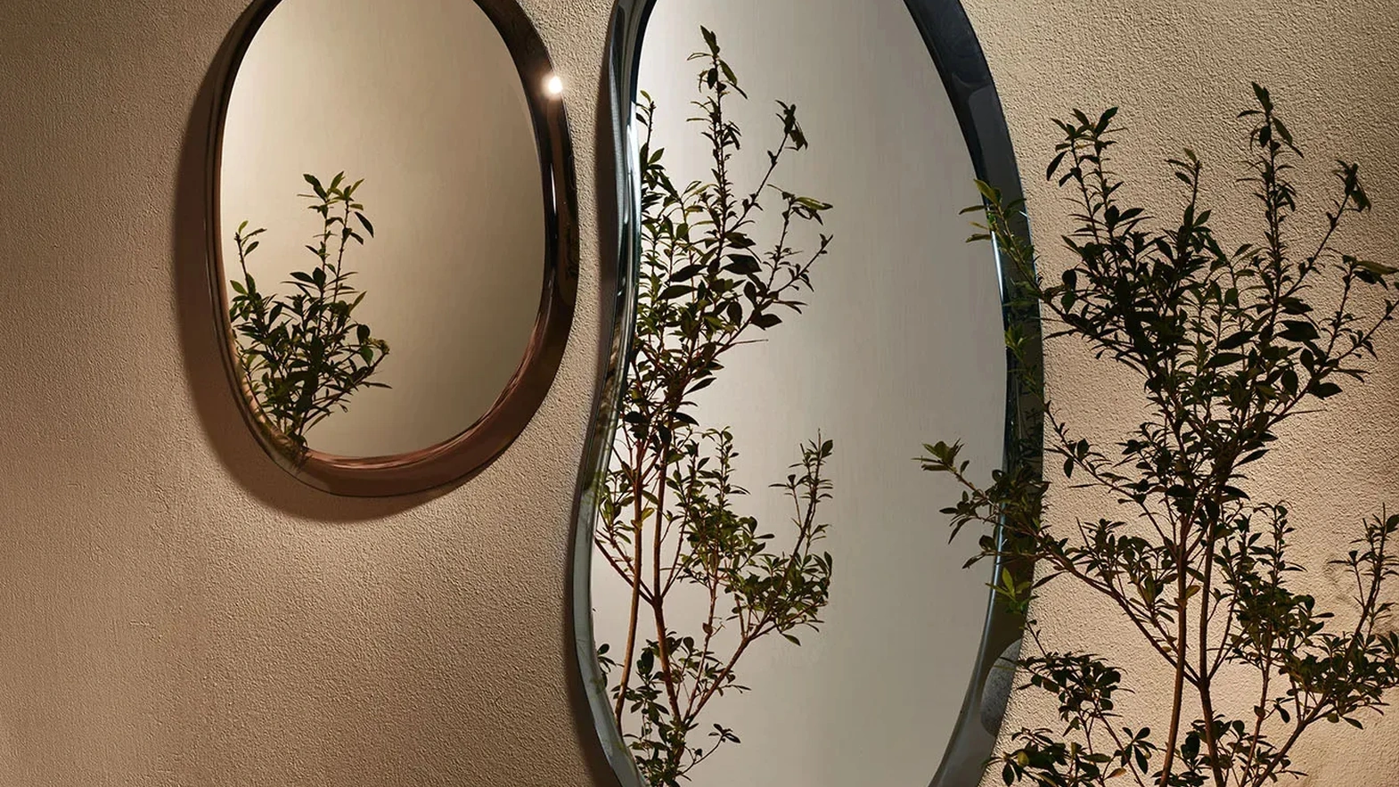 Pangea Mirror with Glass Frame by Nature Design