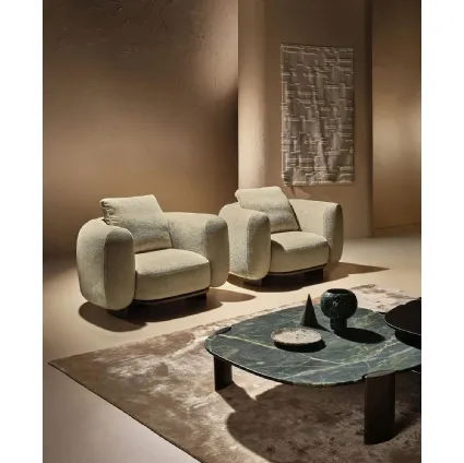 Daku Lounge Armchair in Padded Fabric by Nature Design