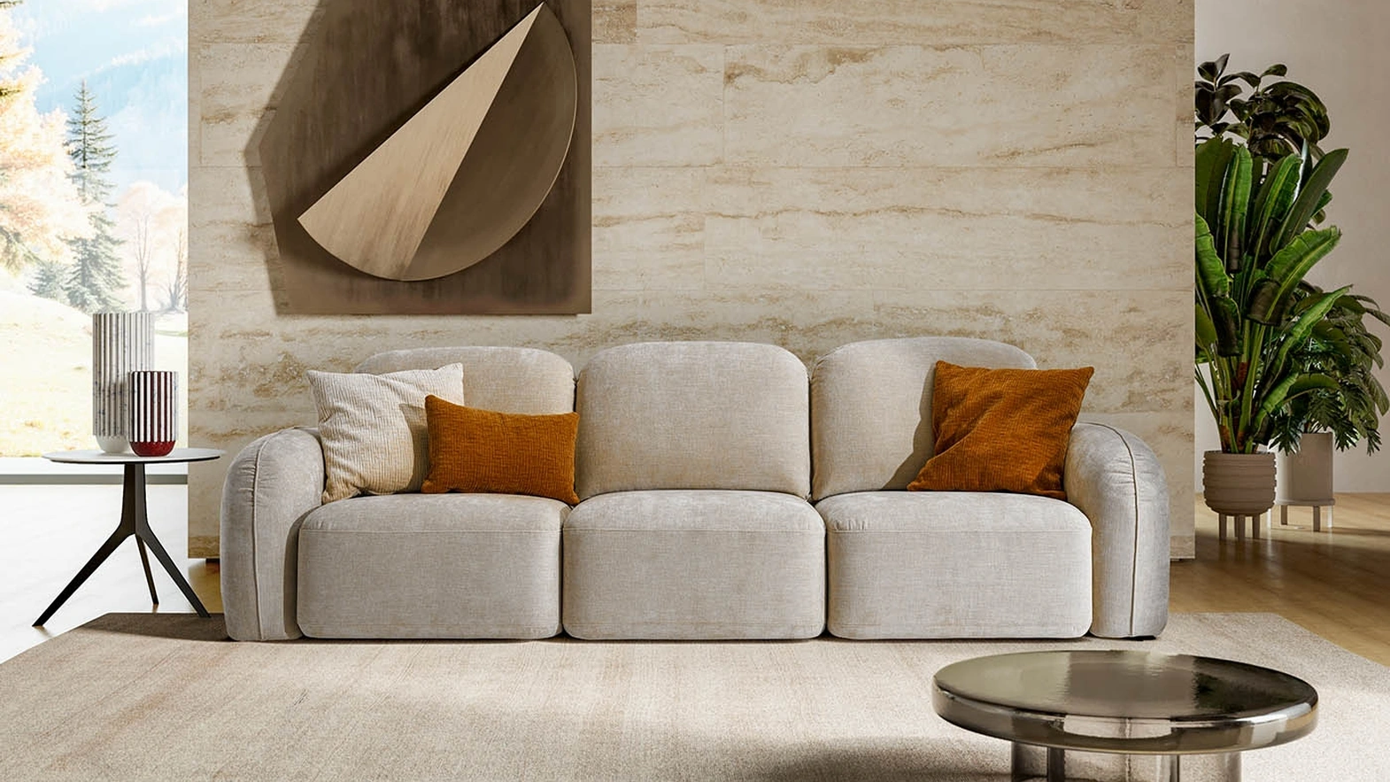Linear sofa with extendable seats Susa by Le Comfort