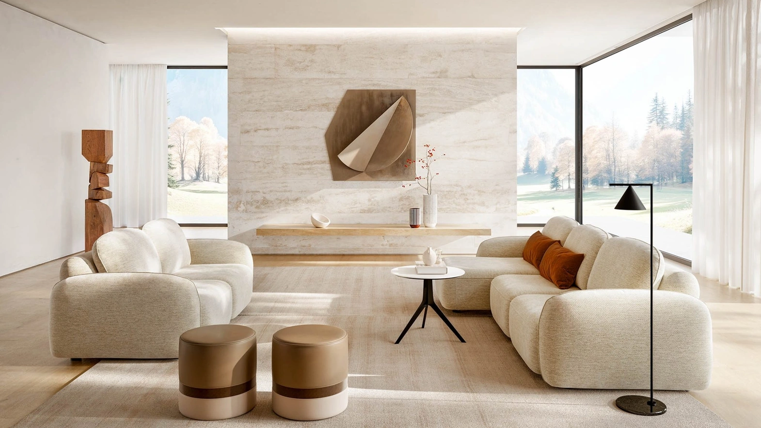 Linear sofa with extendable seats Susa by Le Comfort