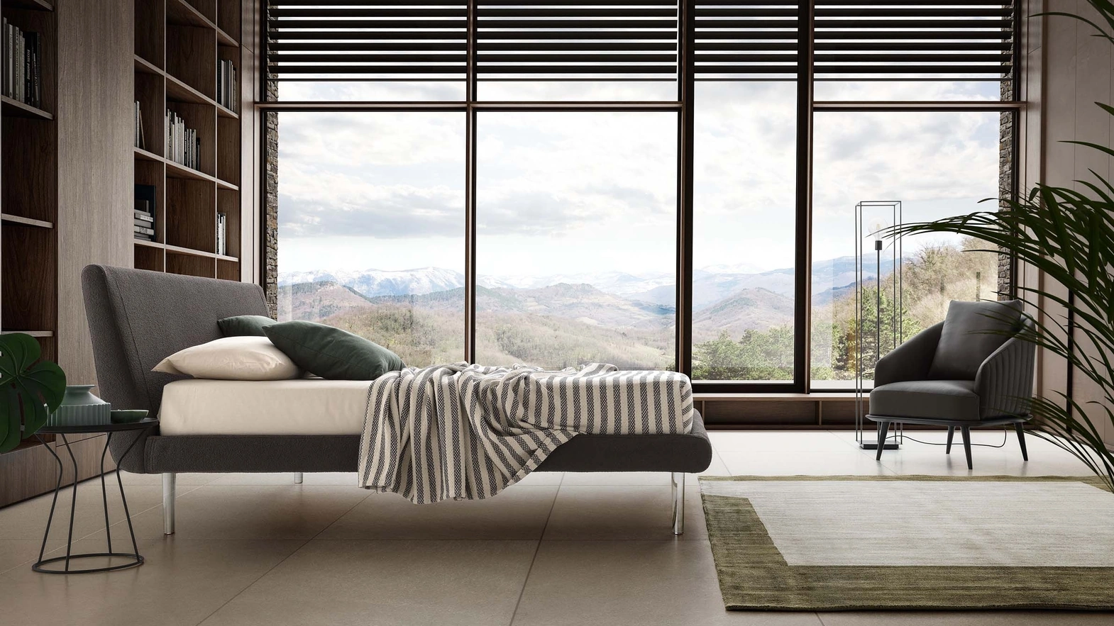 Metropolitan Bed in upholstered fabric by Le Comfort