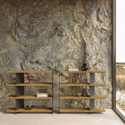 Graft Metal Bookcase in wood and metal by Nature Design