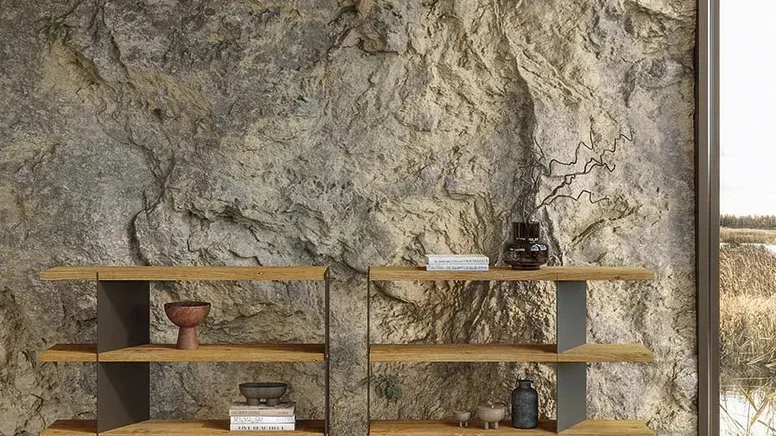 Graft Metal Bookcase in wood and metal by Nature Design