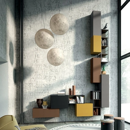 Rebel R09 wall-mounted bookshelf by Fimar