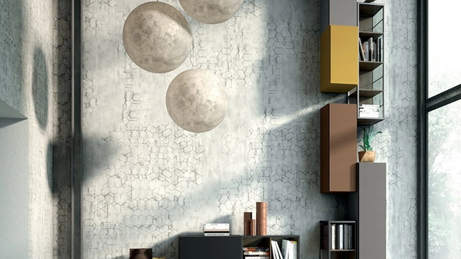 Rebel R09 wall-mounted bookshelf by Fimar