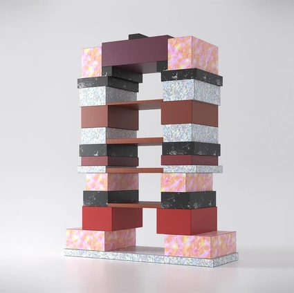 Slate design bookcase by De Rosso