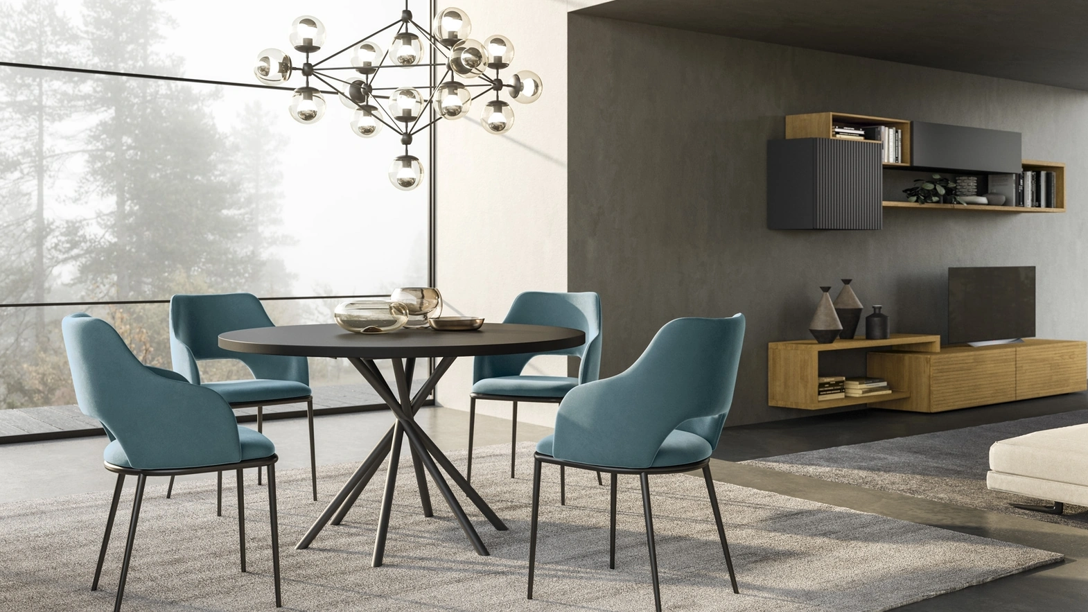 Diva Chair with upholstered fabric and metal legs by FGF Mobili