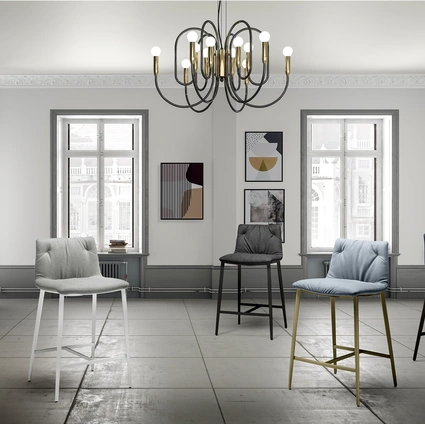 Grace/C upholstered fabric stool by Zamagna