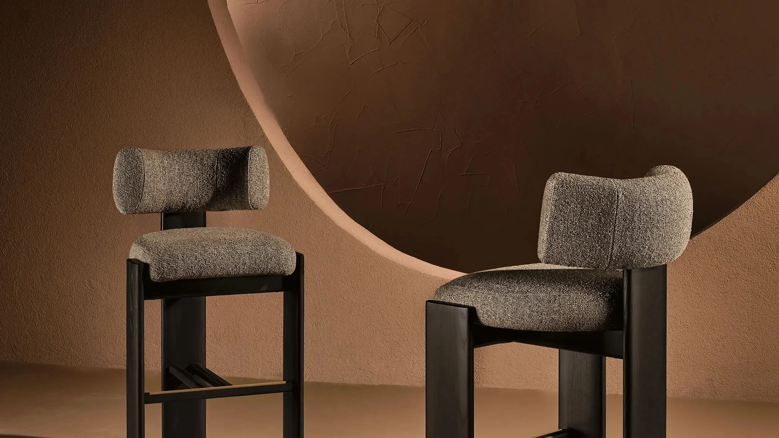 Trine Stool in upholstered fabric by Nature Design