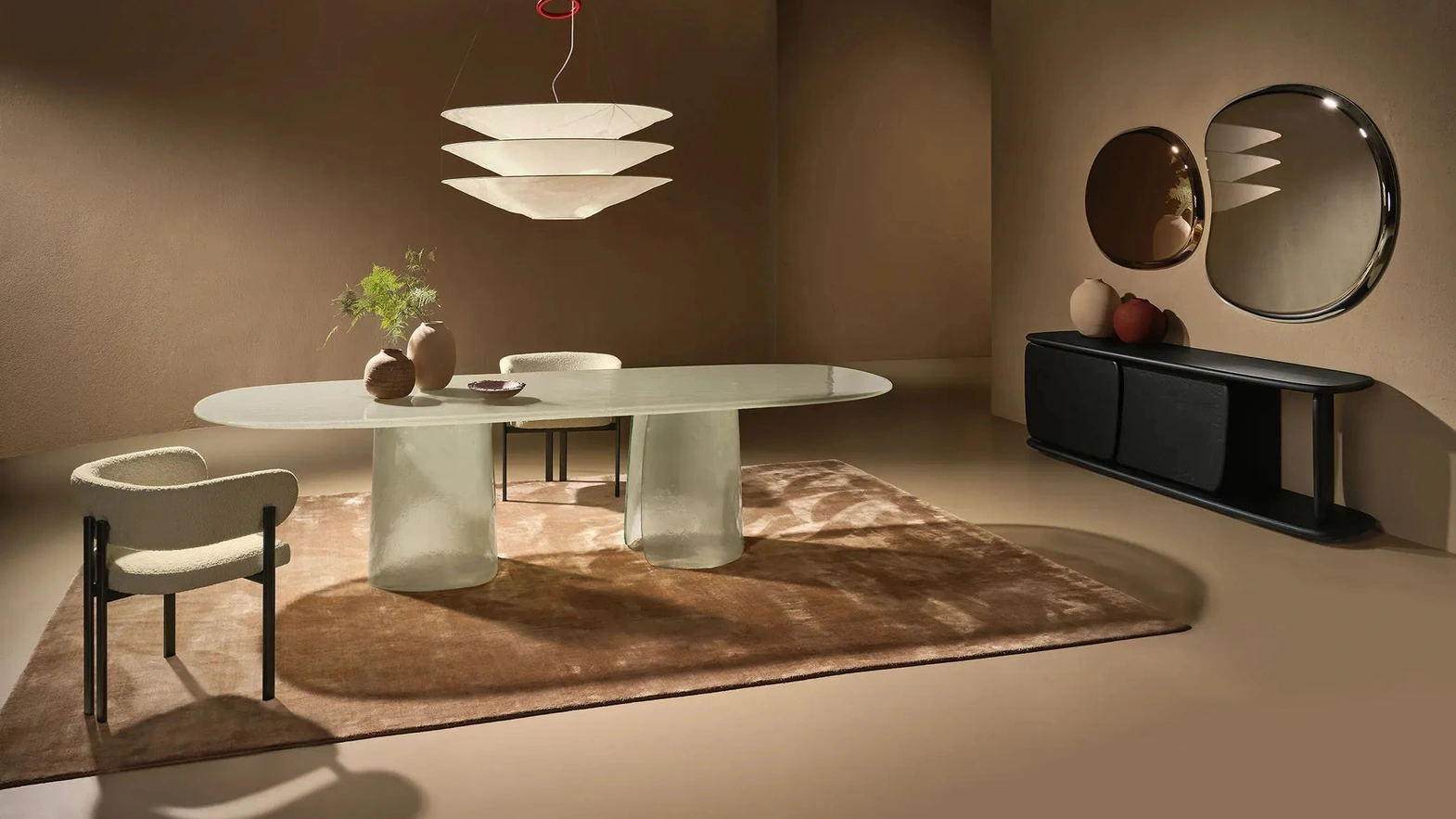 Cinnamon Glass Table by Nature Design