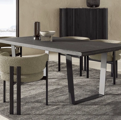 Cocoon Extendable Table in Ancient Wood Black by Nature Design