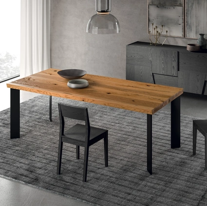 Zenit Table in Oak and Metal by FGF Mobili