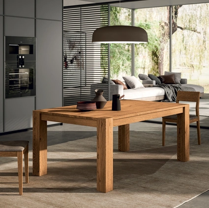 Square extendable table by FGF Mobili