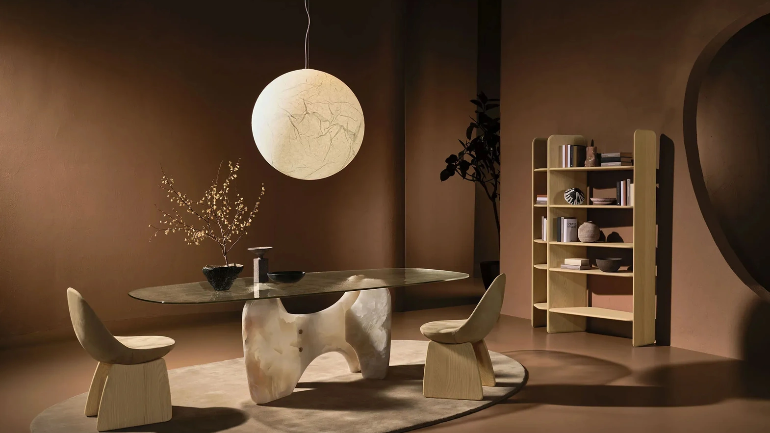 Tribe Onyx glass table with onyx base by Nature Design