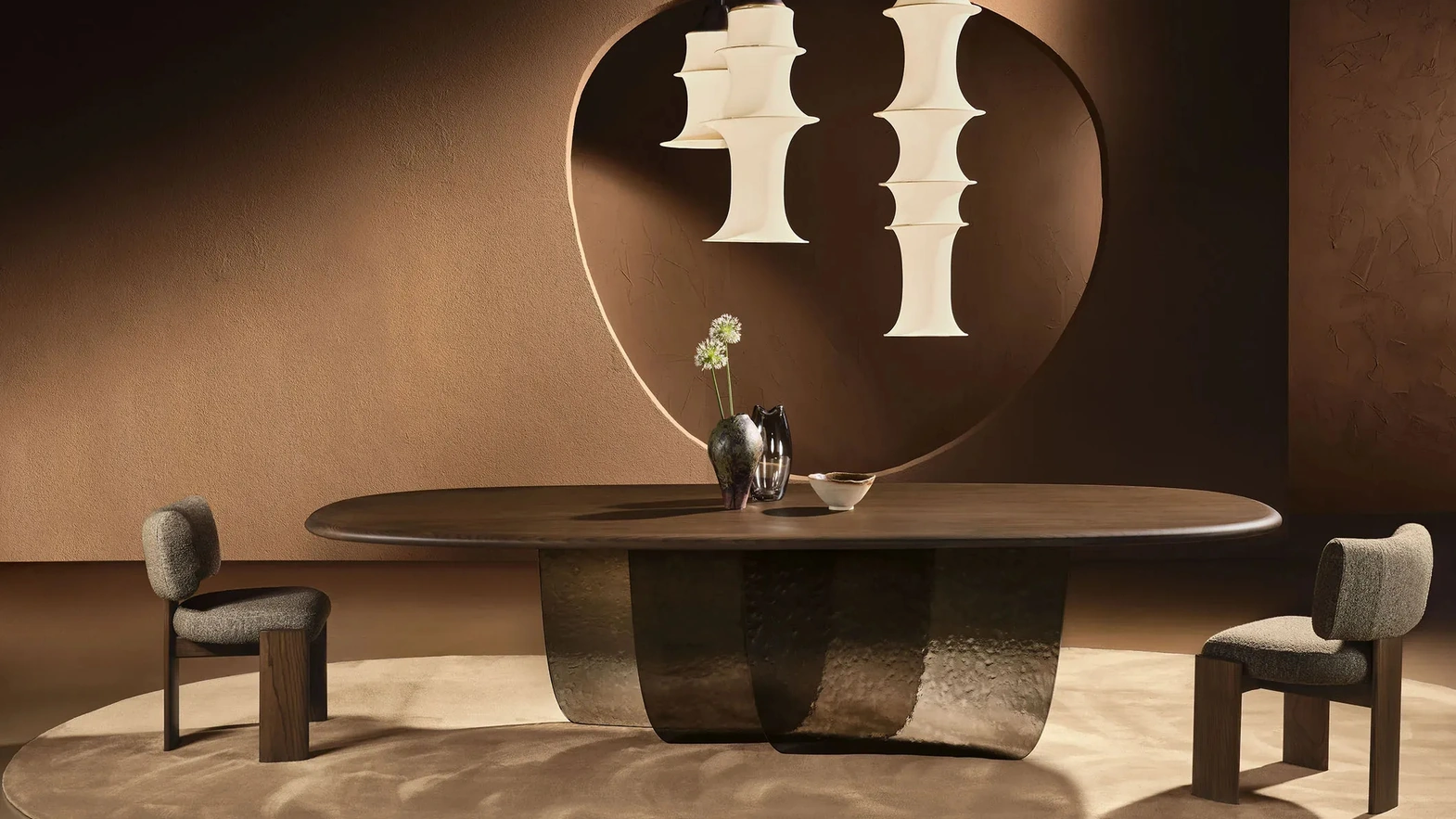 Velombra Table in Wood with Glass Base by Nature Design
