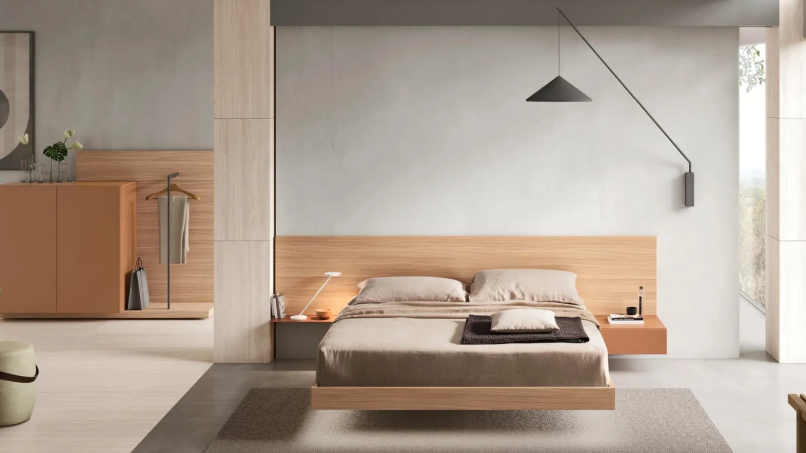 Bed with Bumpy headboard by Maronese