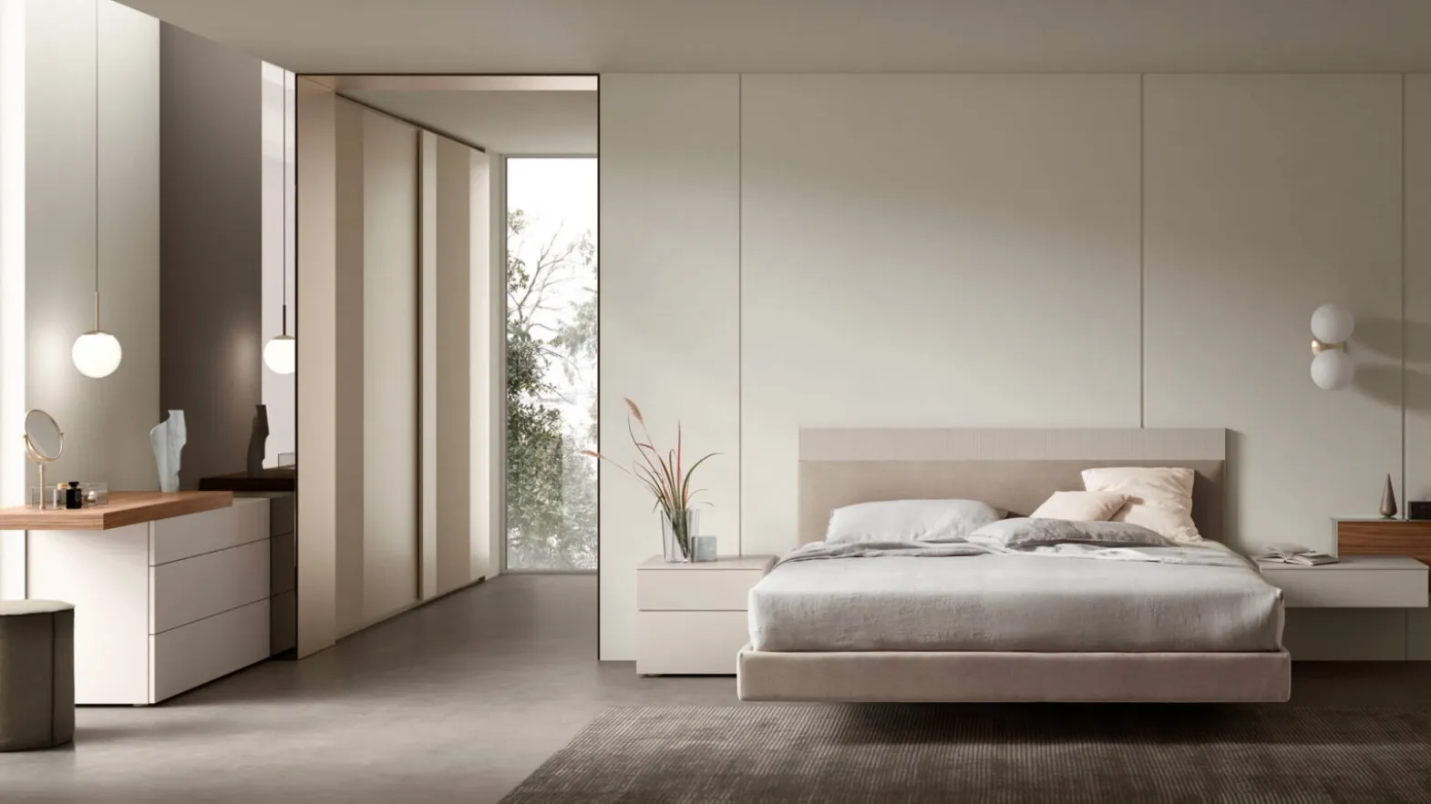 Bed with Bumpy headboard by Maronese