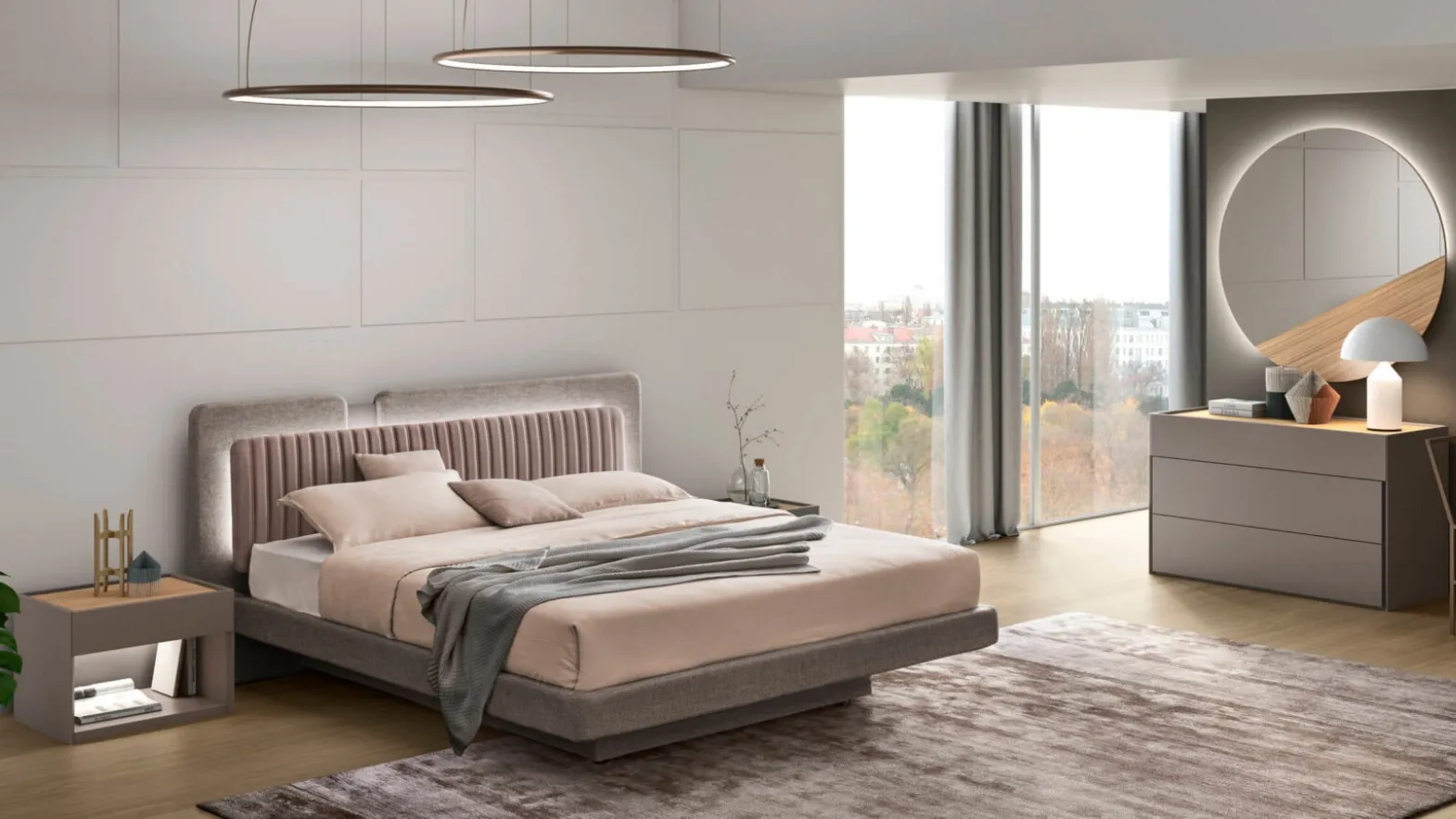 Ginger padded bed by Maronese