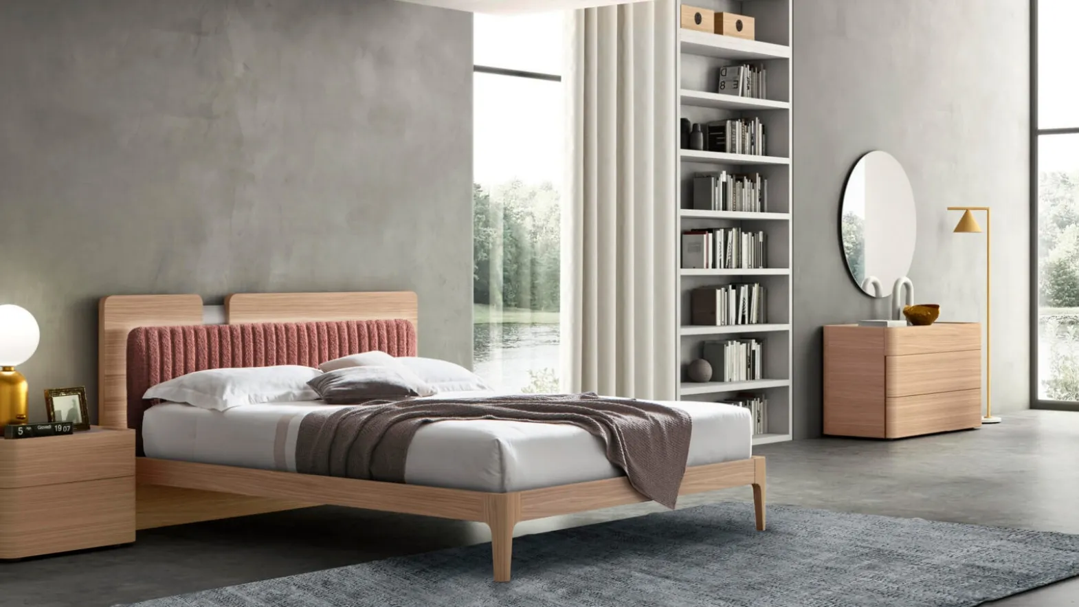 Ginger padded bed by Maronese.