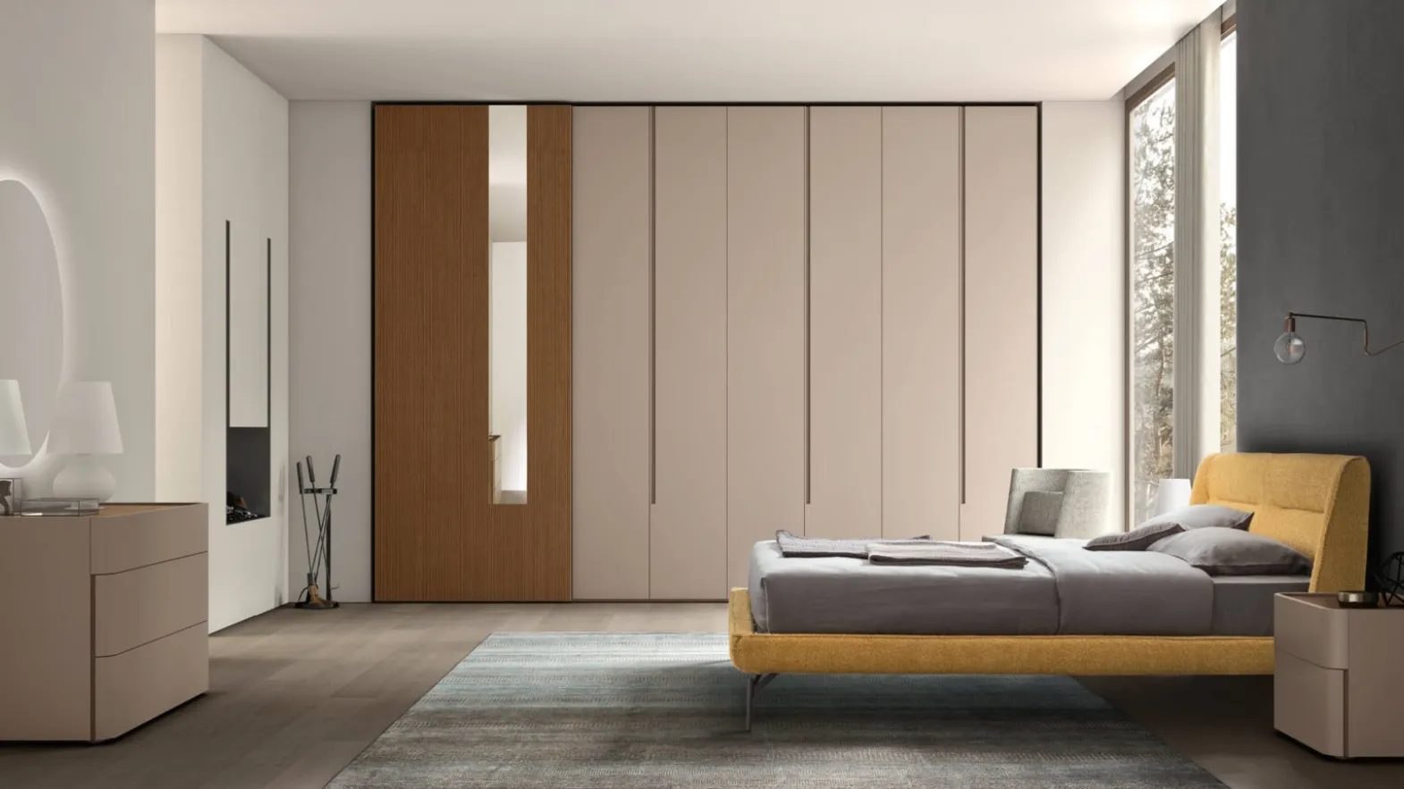 Upholstered fabric bed Henry by Maronese.