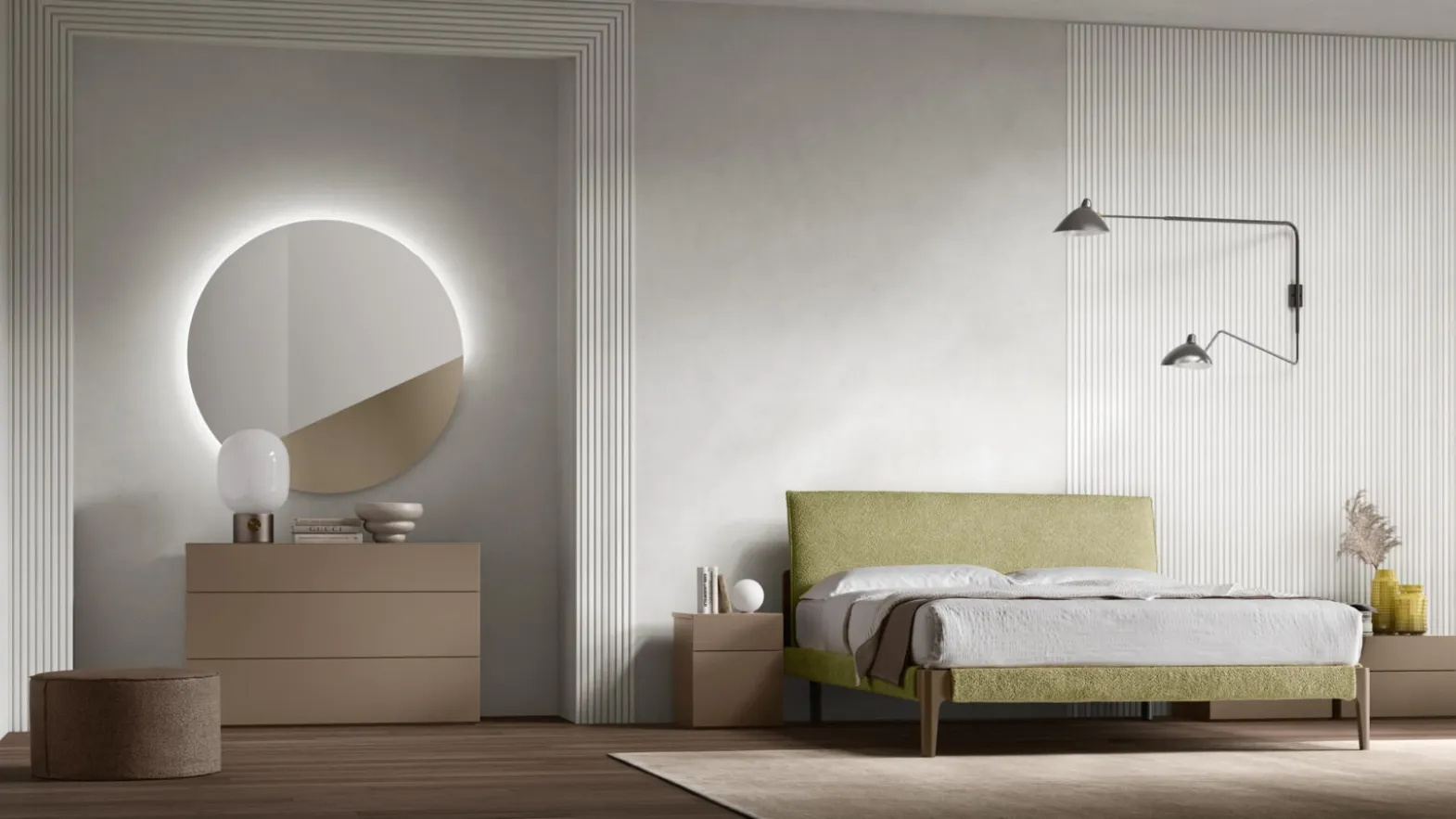 Lena upholstered bed by Maronese.