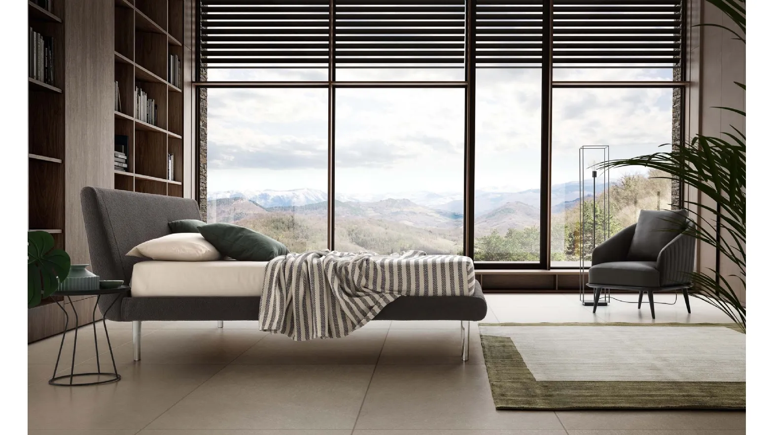 Metropolitan Bed in upholstered fabric by Le Comfort