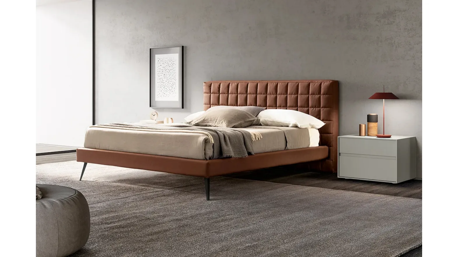 Rubik Bed in Eco-leather by Adok