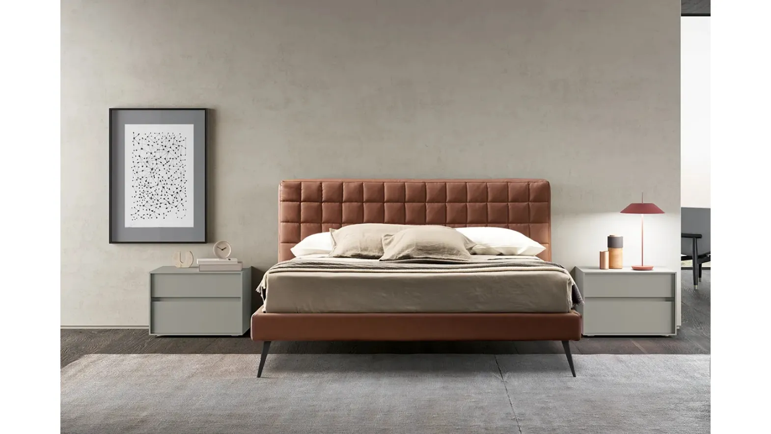 Rubik Bed in Eco-leather by Adok
