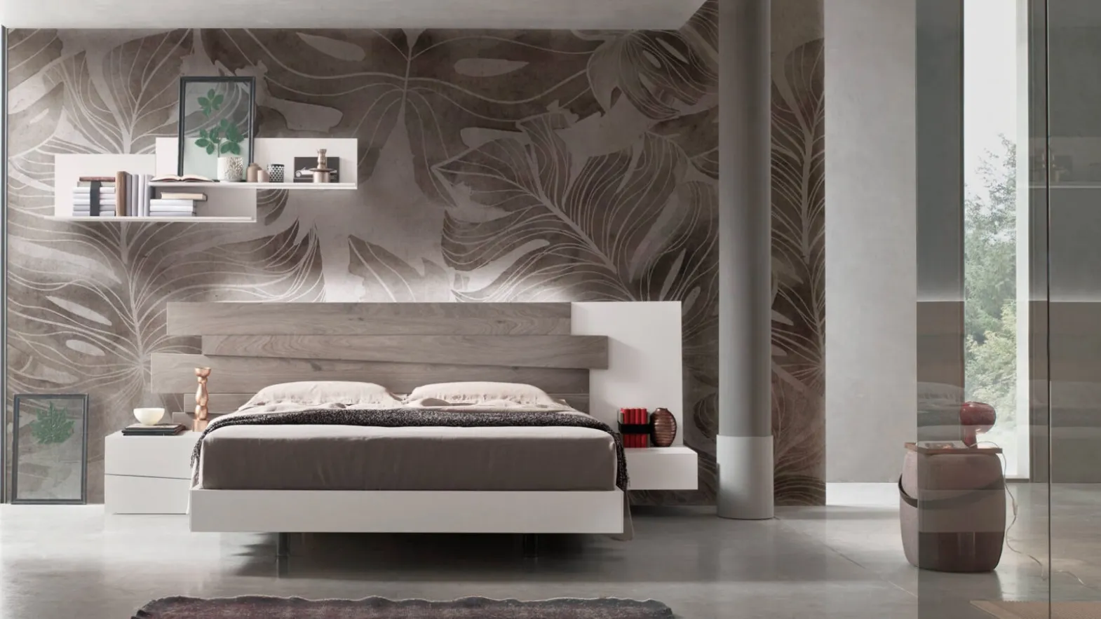 Wooden bed Shield by Maronese.