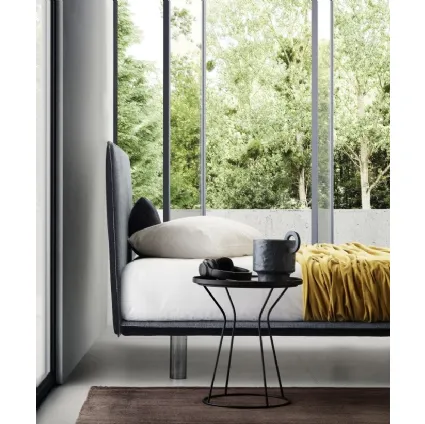 Le Comfort fabric bed with Snap headboard.