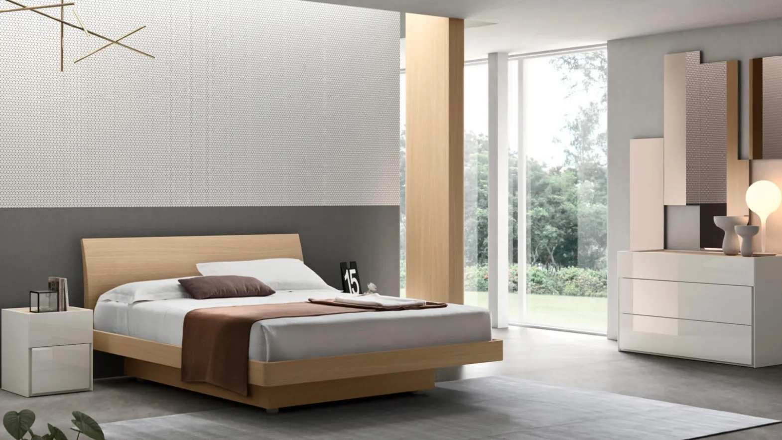 Bed with Viky headboard by Maronese.