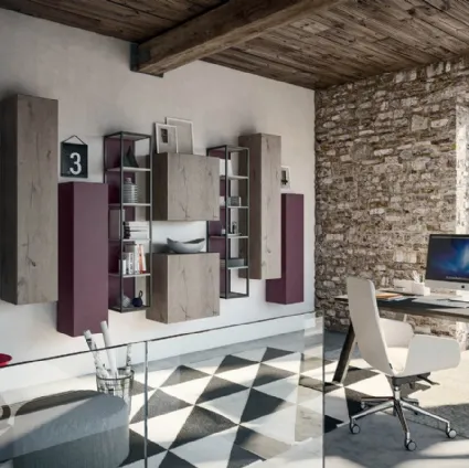 Rebel CF 172 wooden and lacquered bookcase by Fimar.