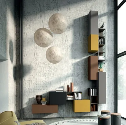 Rebel R09 wall-mounted bookshelf by Fimar