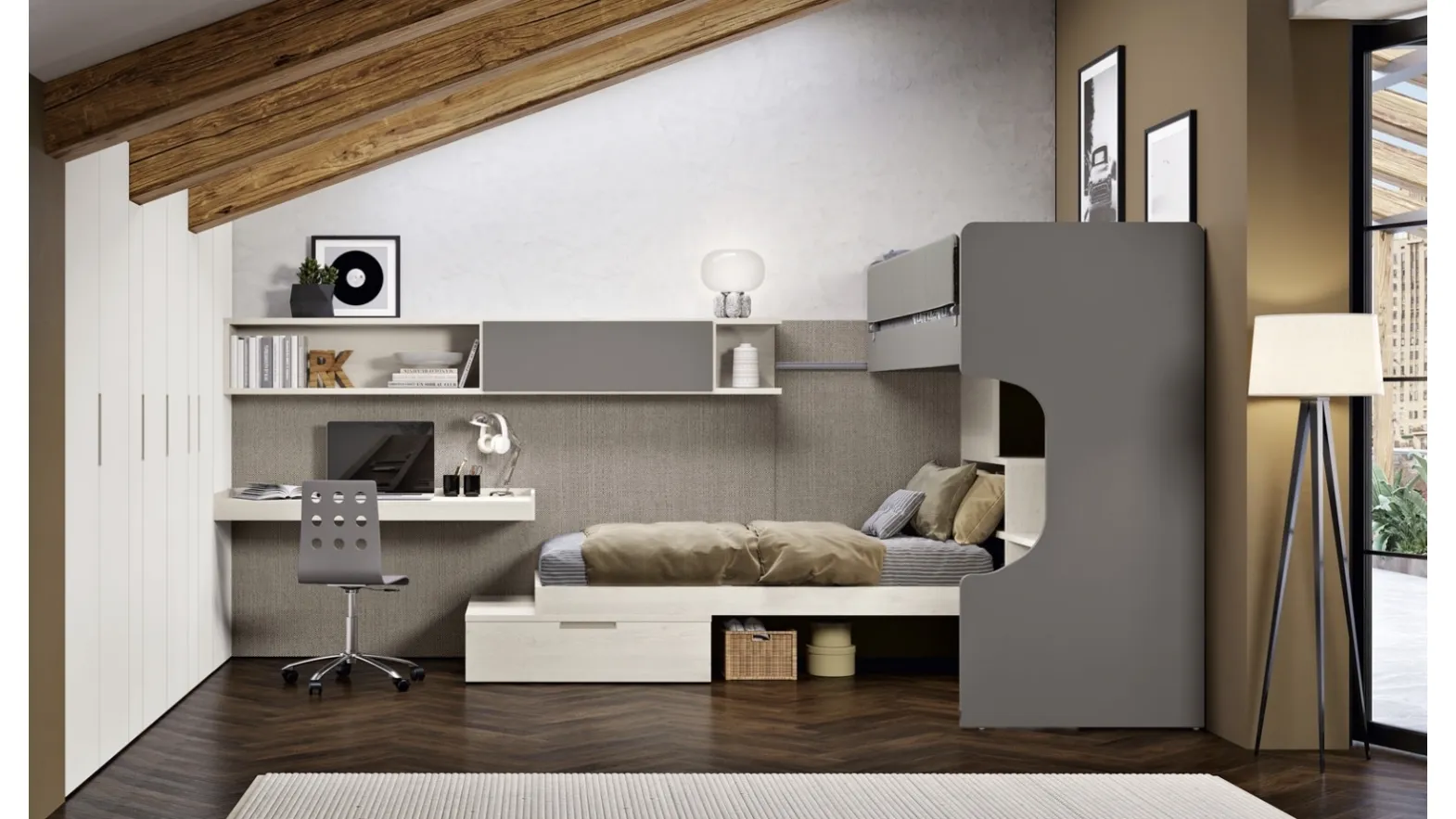 Room 112 with bunk beds by Ferrimobili.