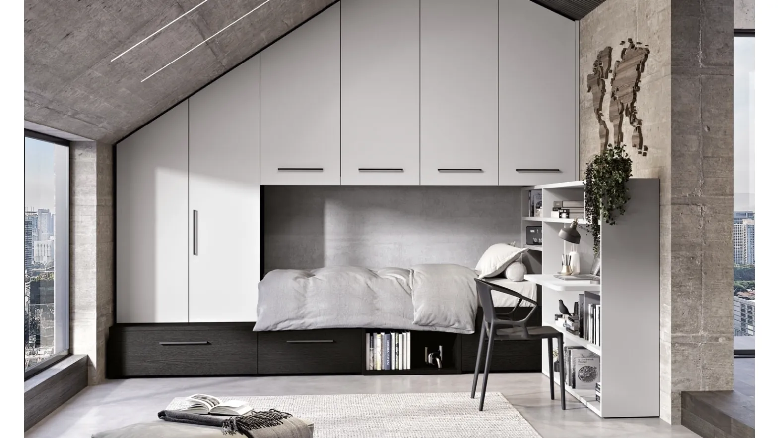 Custom-made loft bedroom 115 by Ferrimobili.