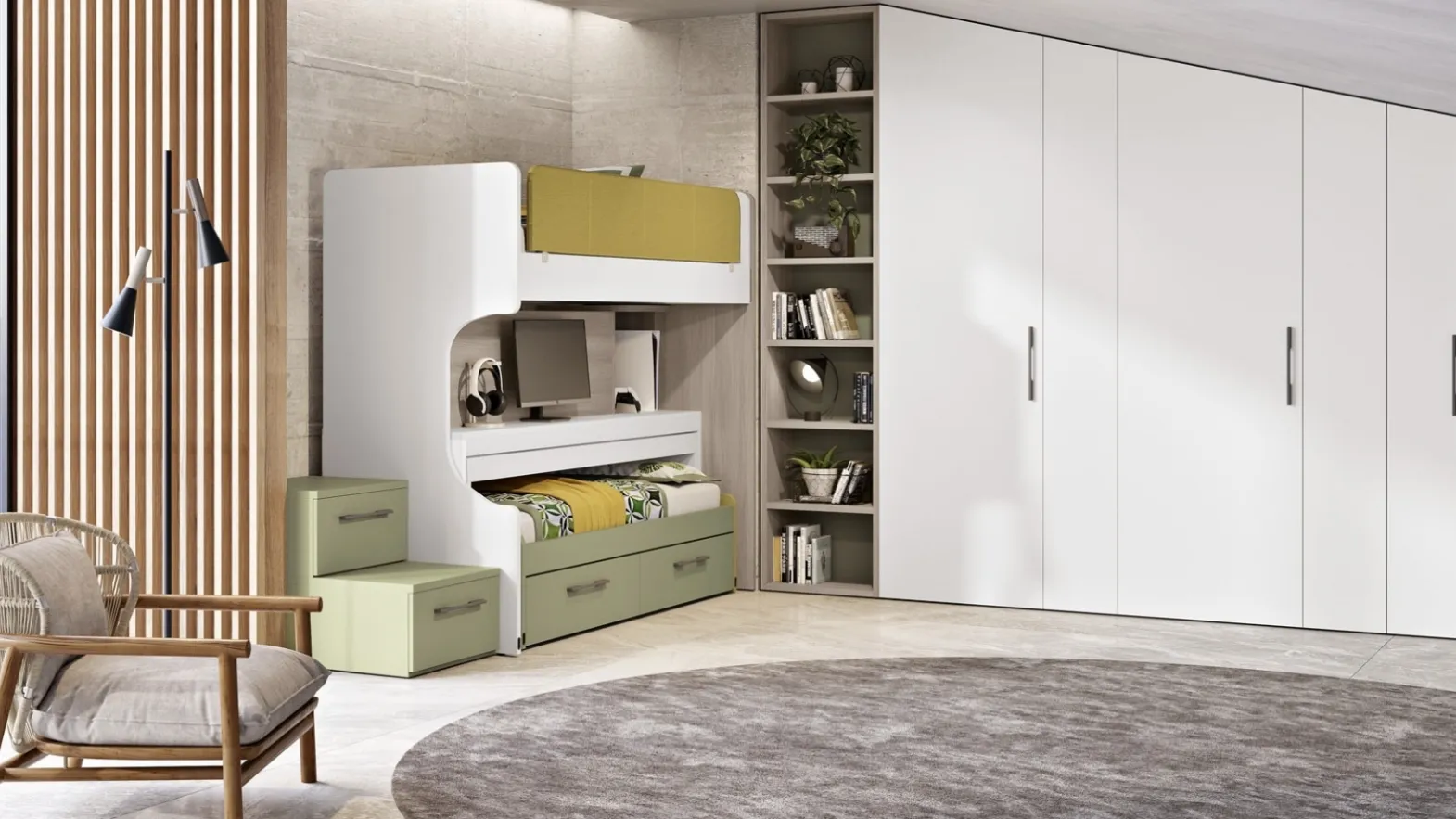 Room 137 with a sliding bed by Ferrimobili
