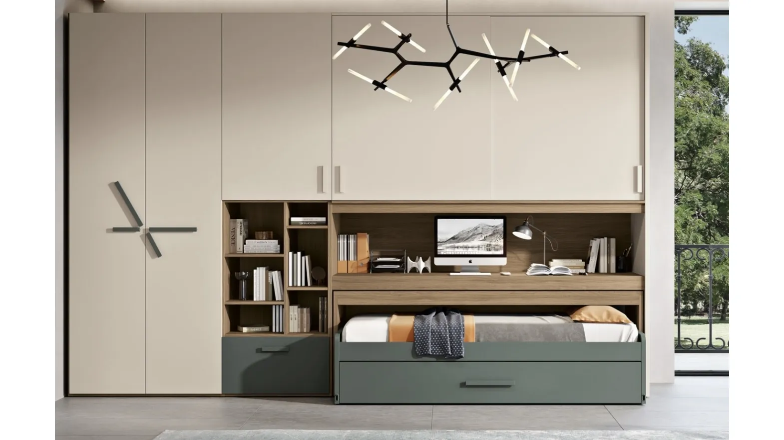 Bedroom 141 space-saving bridge by Ferrimobili