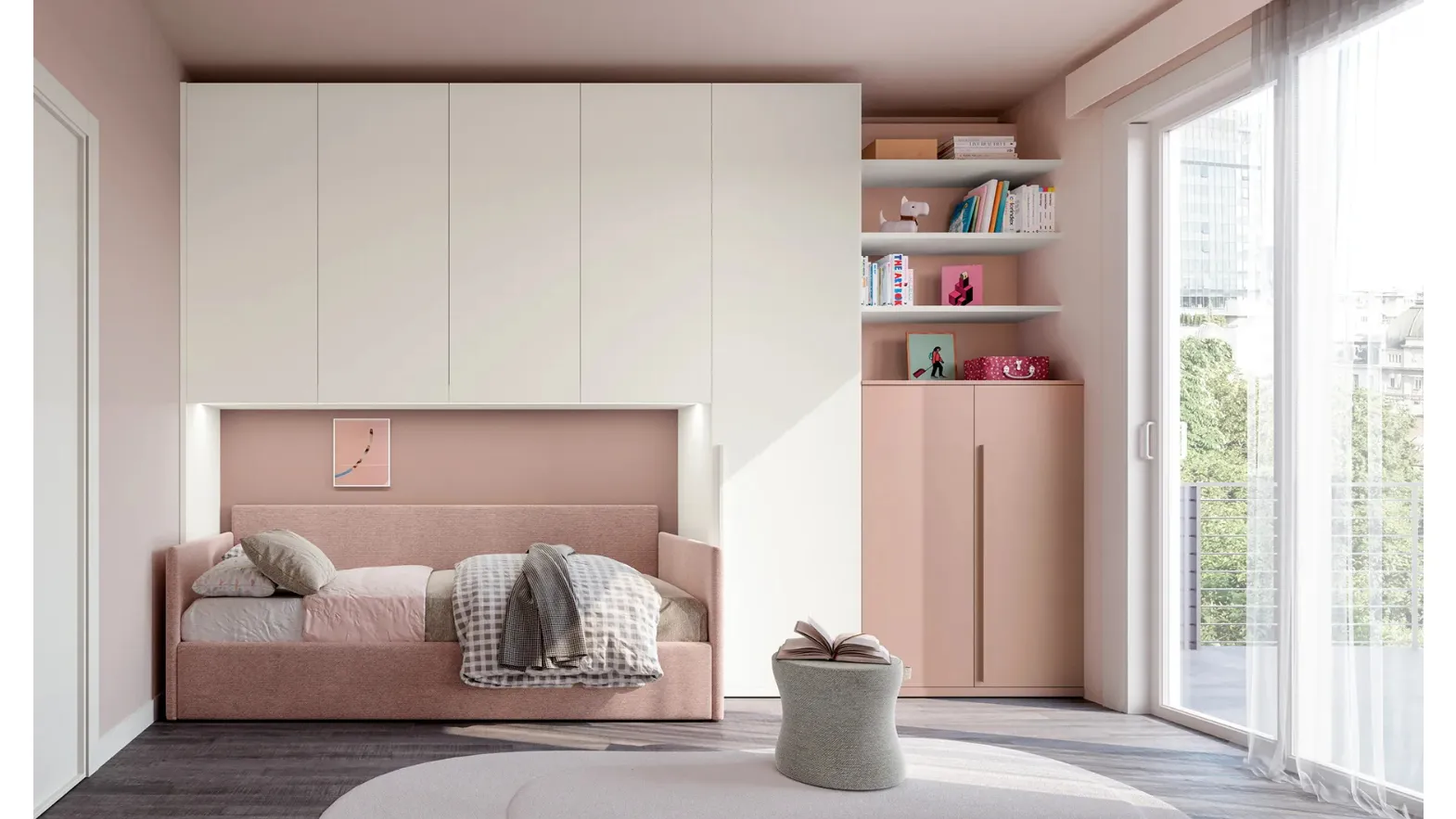 Loft bed Layout 01B by Doimo Cityline.