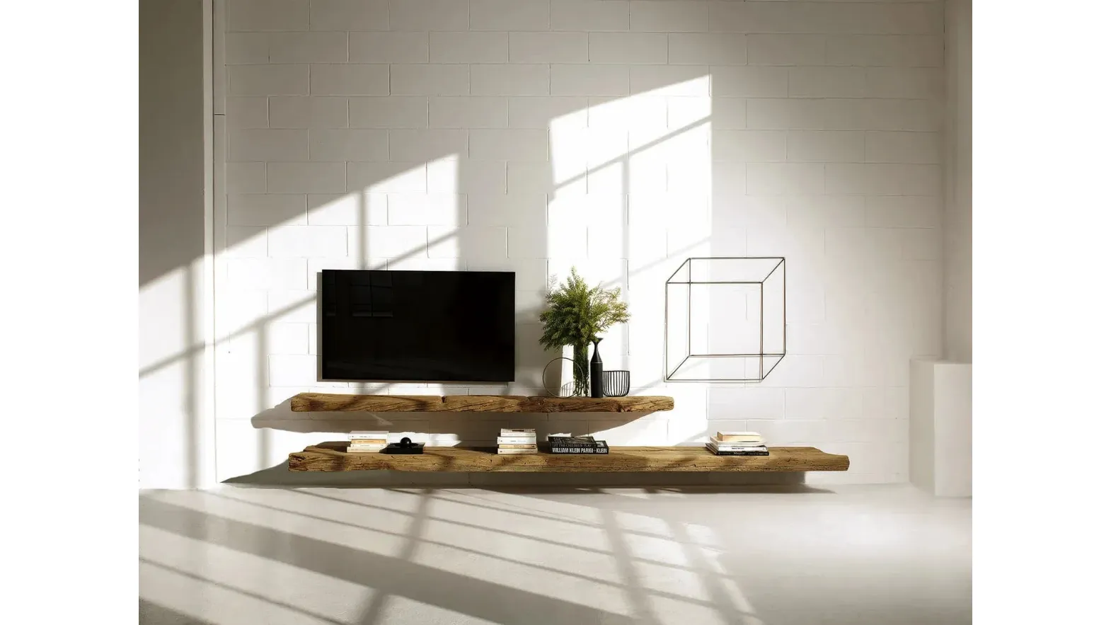 Centuries-old wooden shelves Line by Nature Design