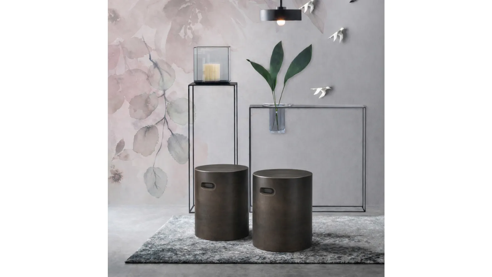 Pouf Nappe in porcelain stoneware by Adriani e Rossi