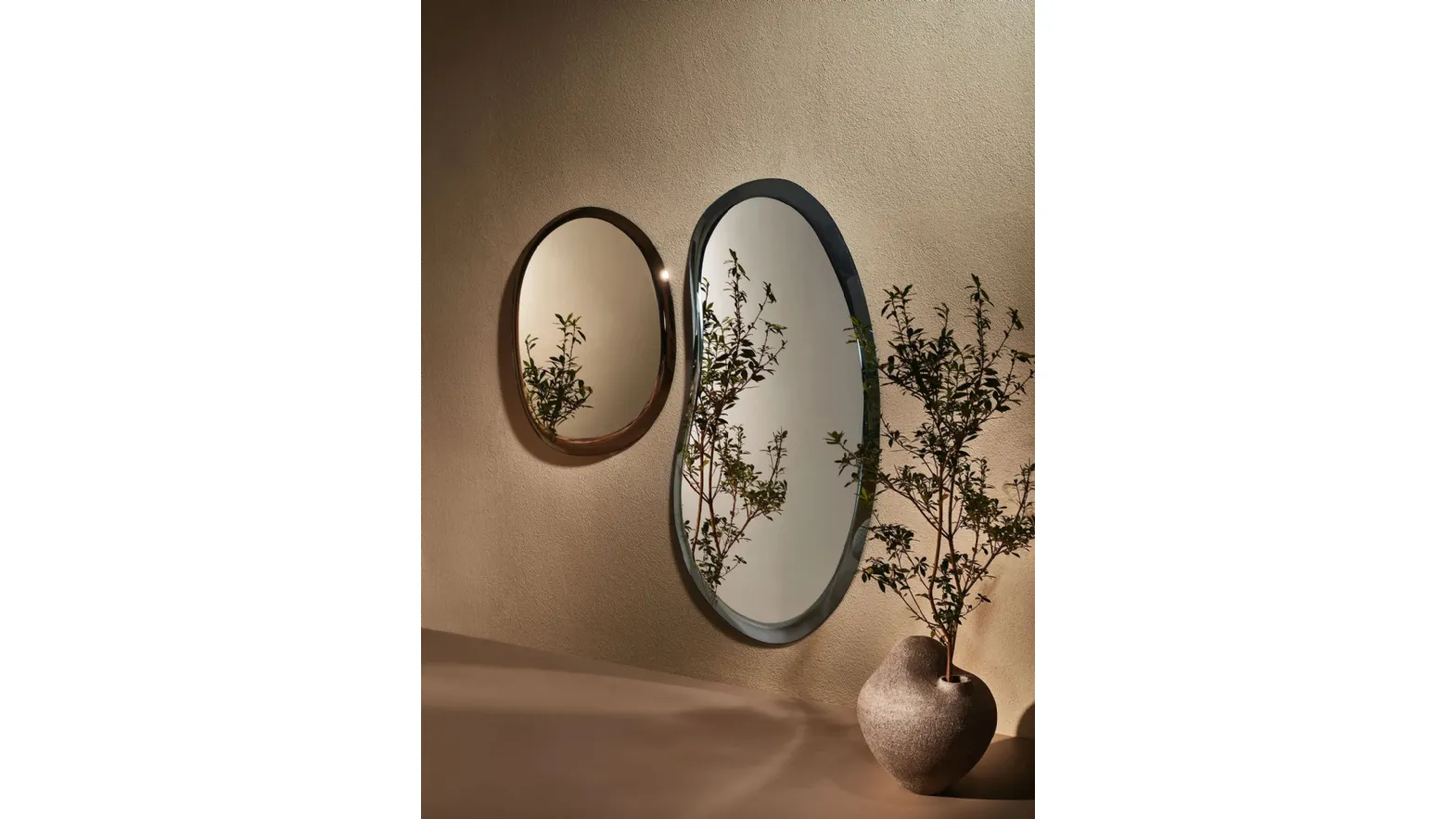 Pangea Mirror with Glass Frame by Nature Design