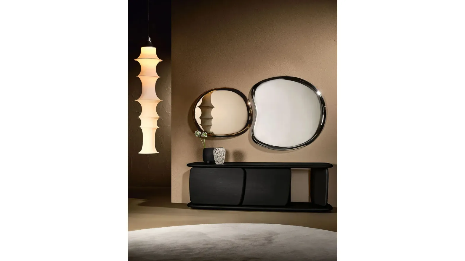 Pangea Mirror with Glass Frame by Nature Design