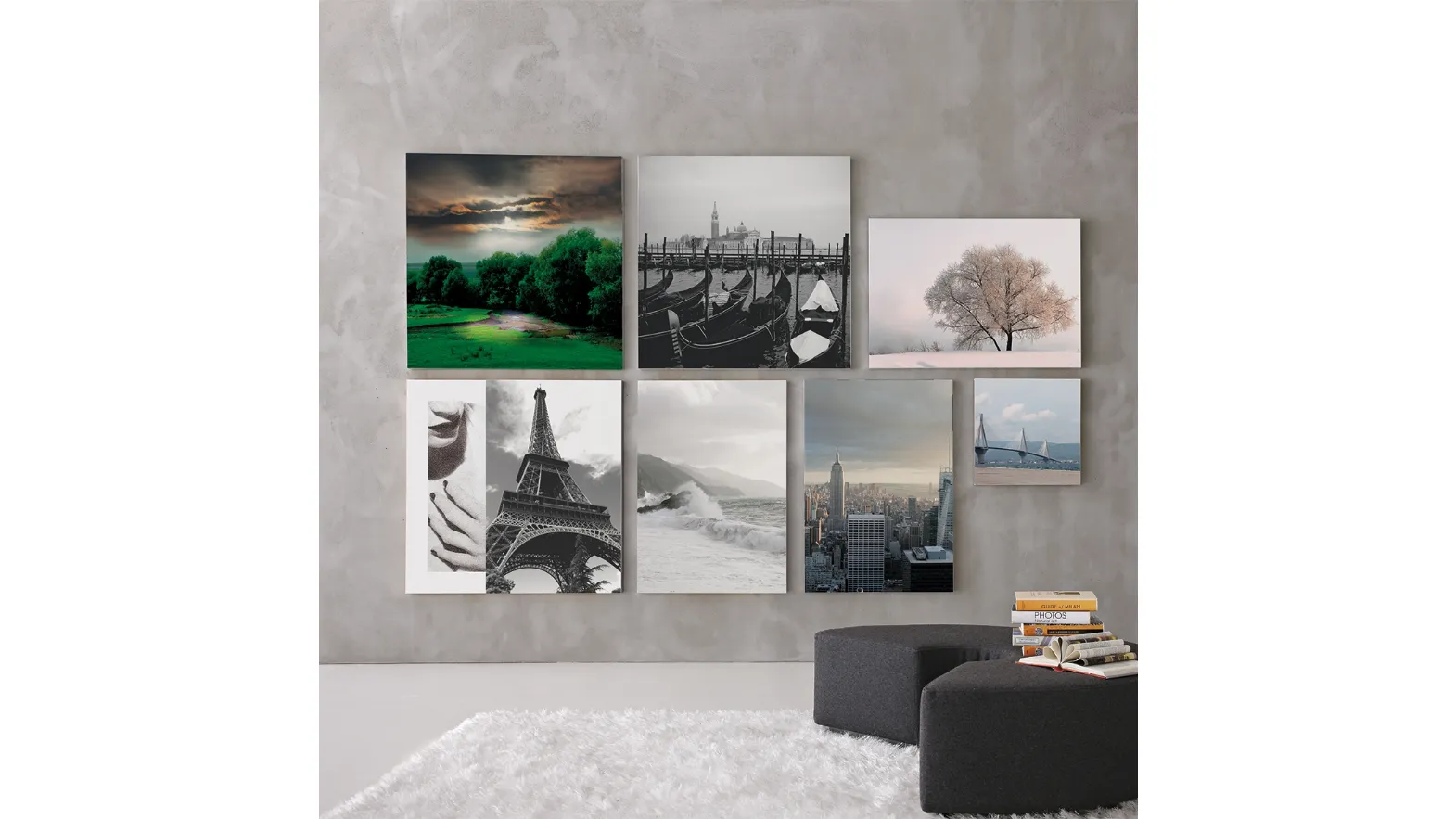 Paintings on canvas by Adriani and Rossi.