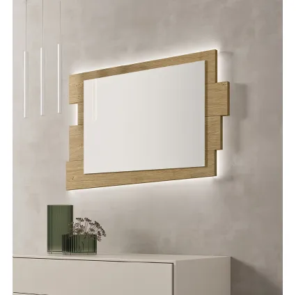 Stable mirror with Maronese wooden frame.