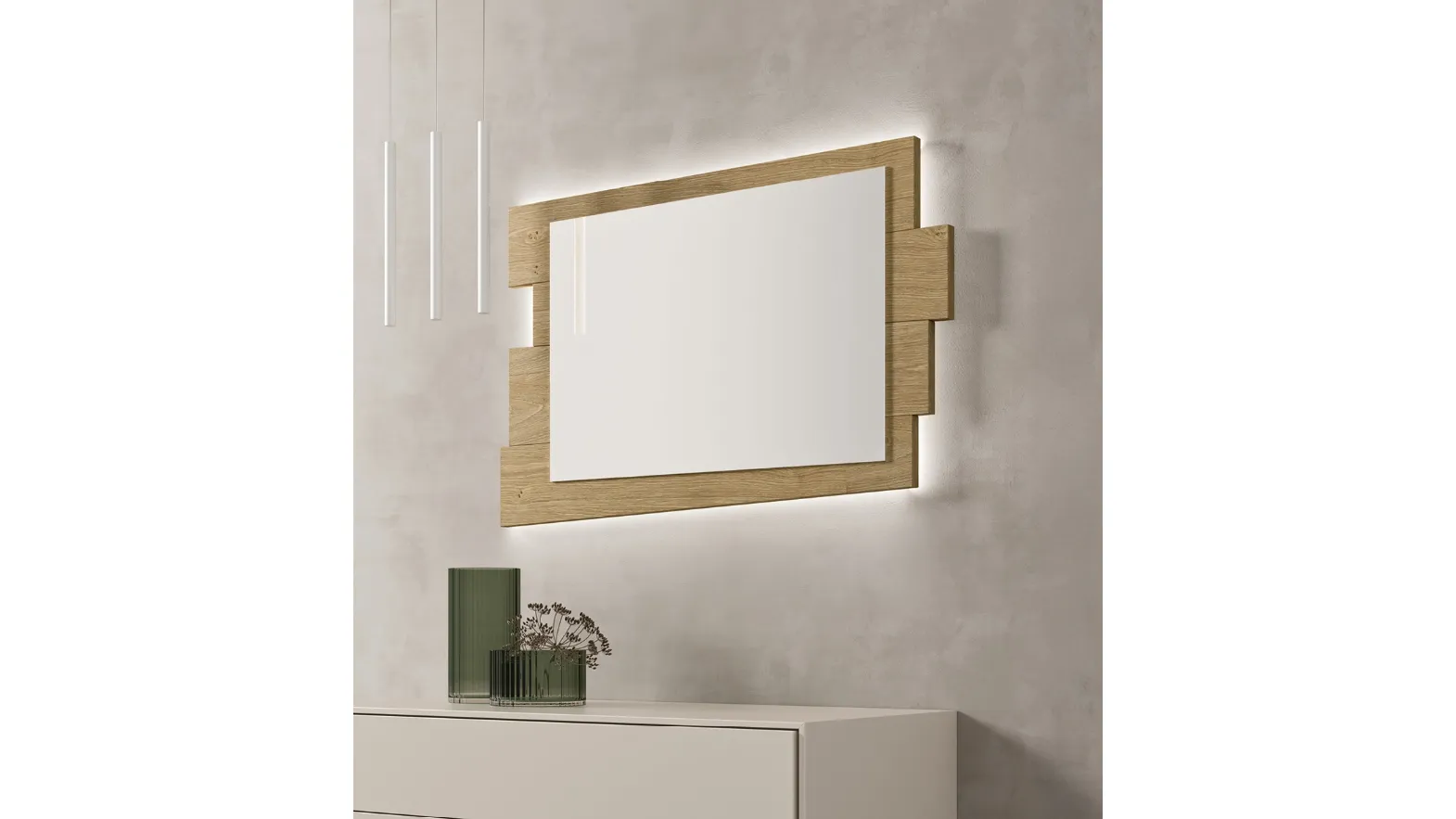 Stable mirror with Maronese wooden frame.