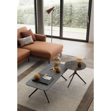 Silky rectangular coffee table in grey oak by Le Comfort